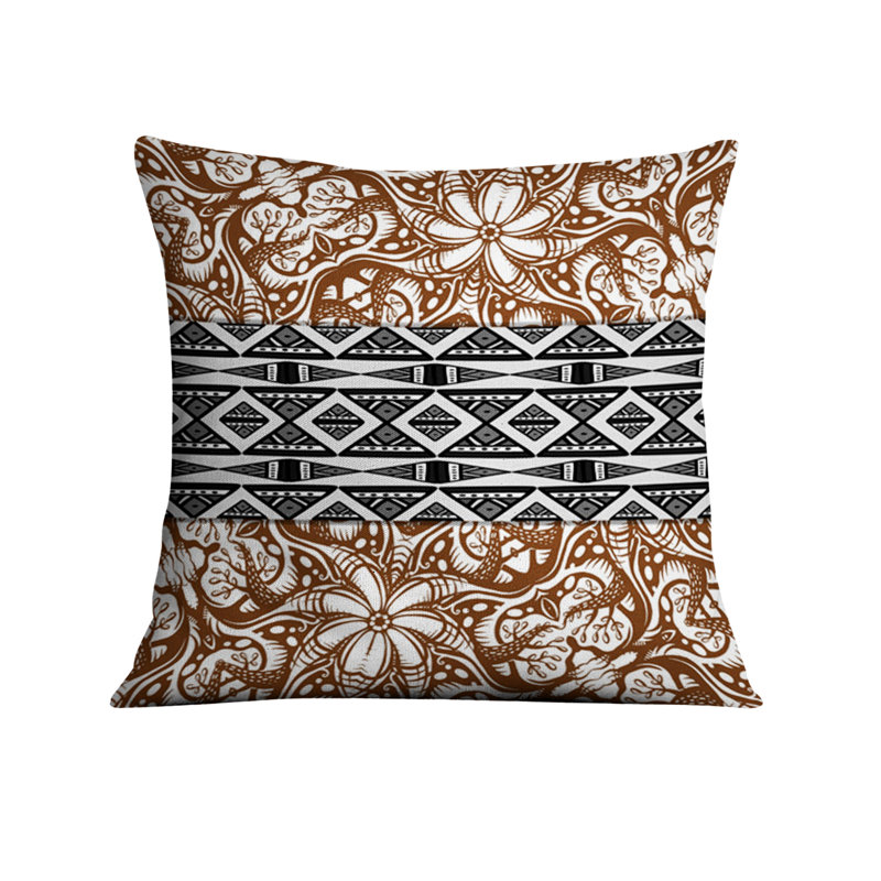 Throw Pillow Cover Only, Motif floral noir / orange 3, H 20 po x l 20 po