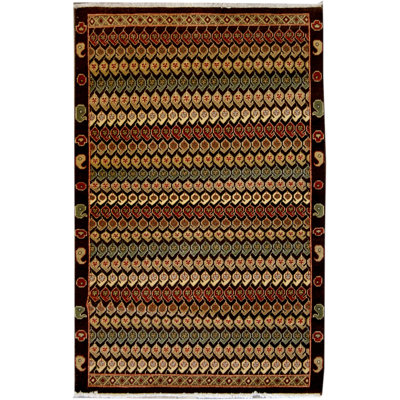 Seraband Wool Striped Area Rug in Brown