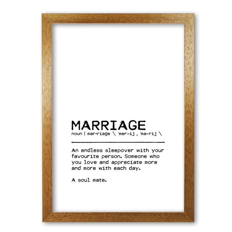 Marriage Sleepover - Print, Honey Oak Frame, 42 cm H x 30 cm W x 5 cm D