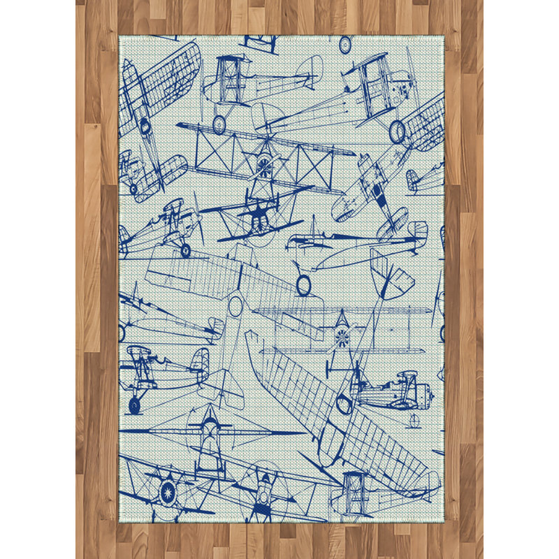 Nostalgic High Density Long Fiber Poly Threads Decorative Area Rug Carpet, Rectangle 4' x 5'8"