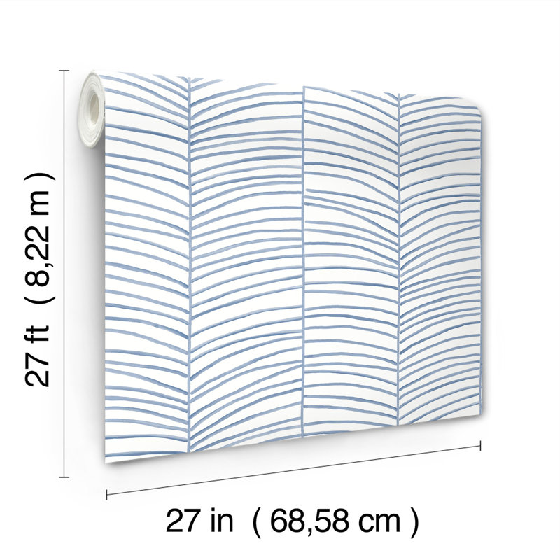 Papier peint Cascade Palm Chevron, Mer