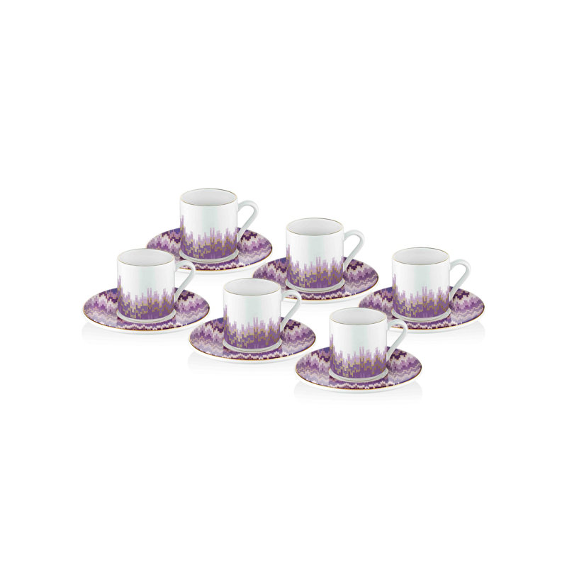 Ensemble de 12 tasses et soucoupes Maximo, Mauve