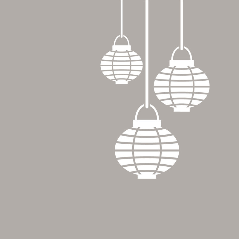 Décalcomanie murale lanternes en papier Milewski, Blanc