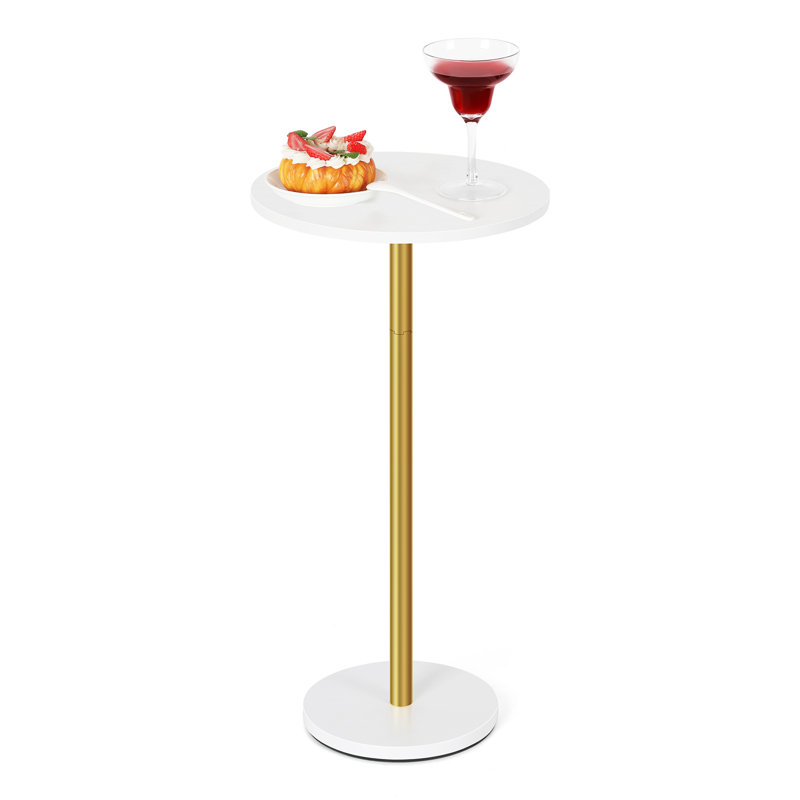 Bamboo End Table, Rustic & Practical, White/Gold