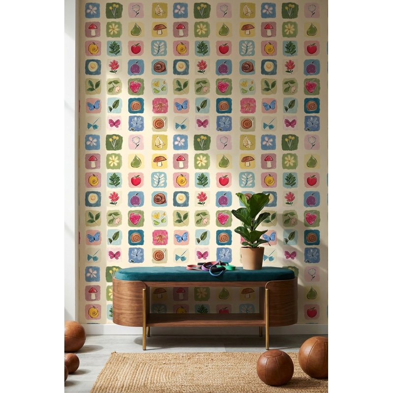 Whimsical Wallpaper Nature Hand-Drawn Wall Mural