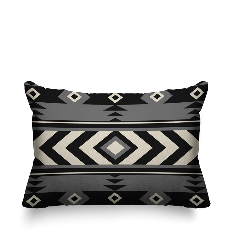 Coussin intérieur / extérieur Fika Southwestern, gris