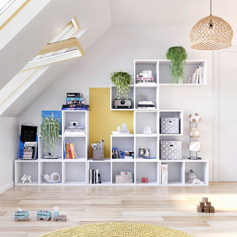 38cm H Cube Bookcase, (3 Shelves) 38cm H x 110cm W x 39cm D