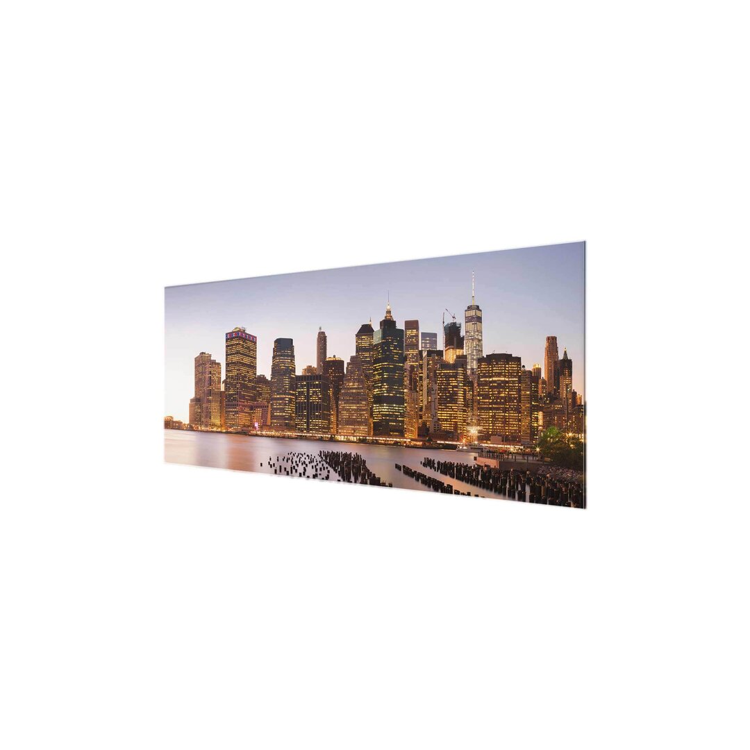 Glasbild Ansicht der Skyline von Manhattan