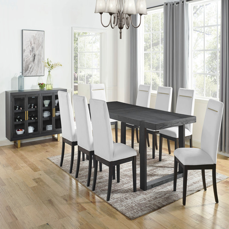 Ensemble de salle à manger 10 pièces, 10 pièces: table, 9 chaises 