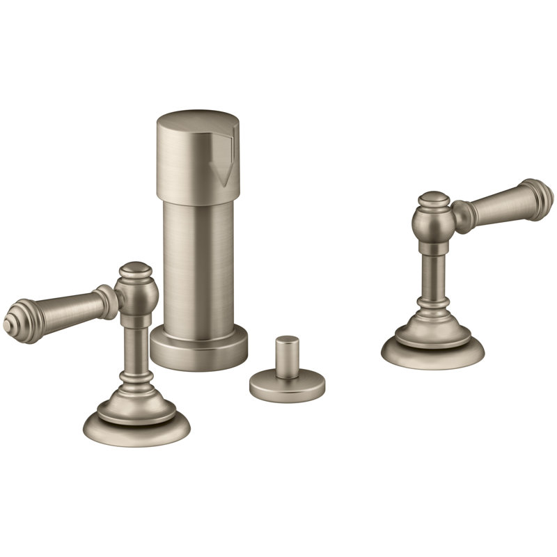 Robinet de bidet espacé avec poignées Artifacts, Bronze brossé vibrant, Levier