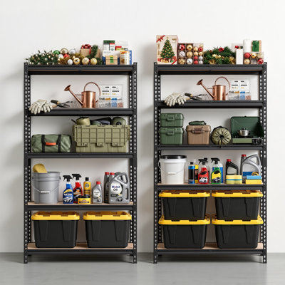 Storage Shelves, 5-Tier Adjustable, 2500 lbs Capacity, Heavy Duty Garage Storage Shelving Unit, Metal Utility Rack Shelf, for Garage Warehouse Basement Kitchen, 40.35" W x 20.35" D x 71.38" H