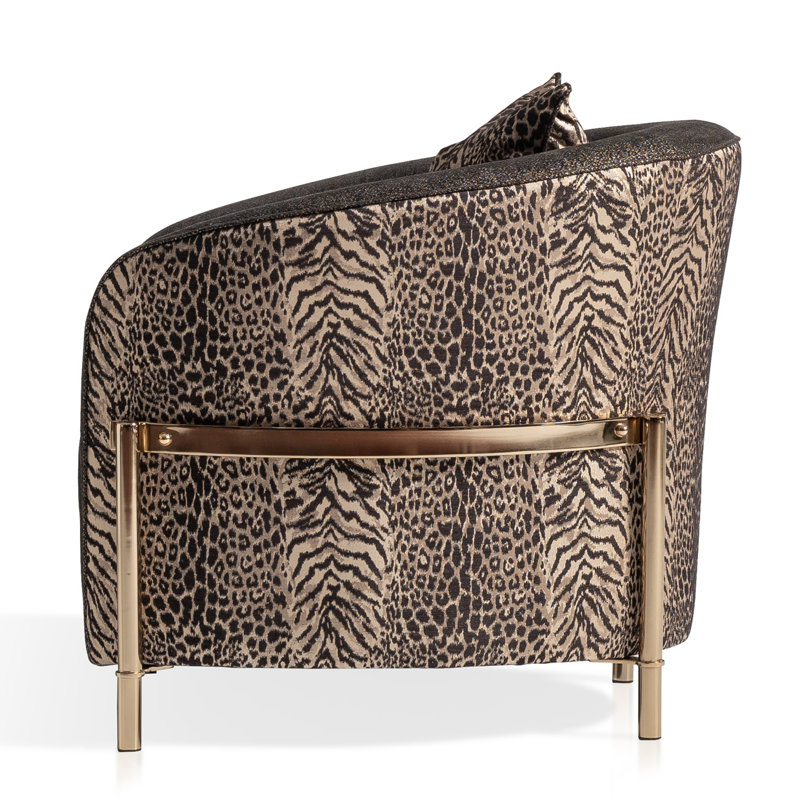 Lisbon 35.5'' Wide Chenille Barrel Chair, Onyx Chenille