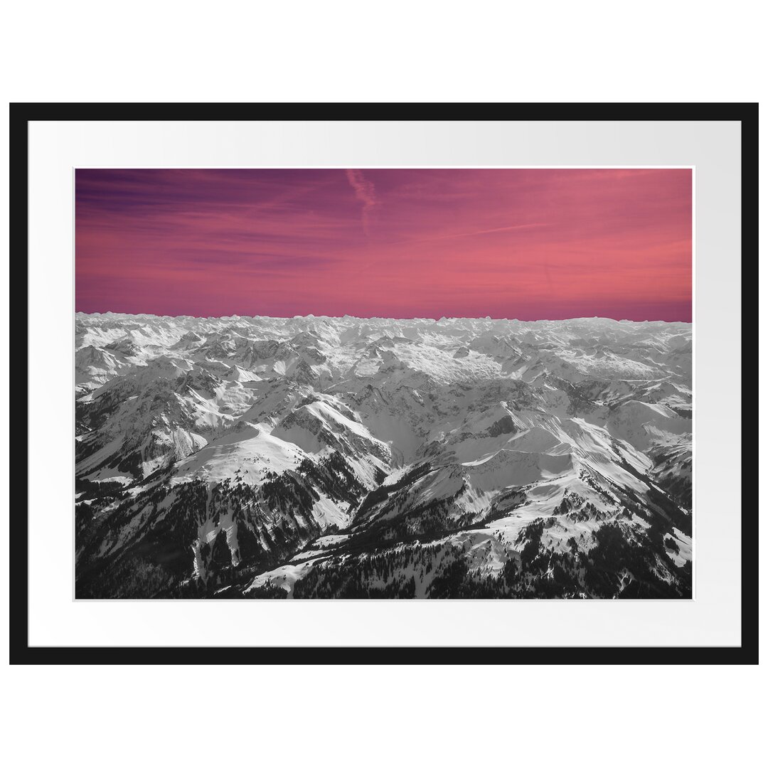 Gerahmtes Poster Alpen mit Schnee