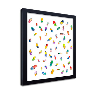 'Happy Pills' Framed Print Wall Art