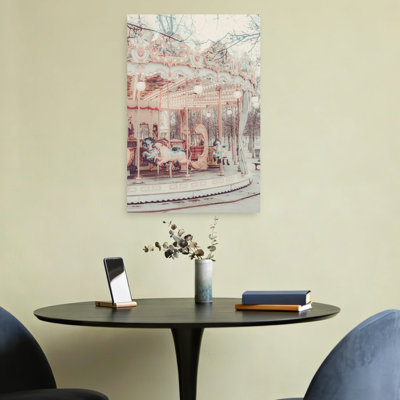 Dreamy Parisian Carousel Whimsical Architecture Wall Art Print by Talitha McQueen - Print