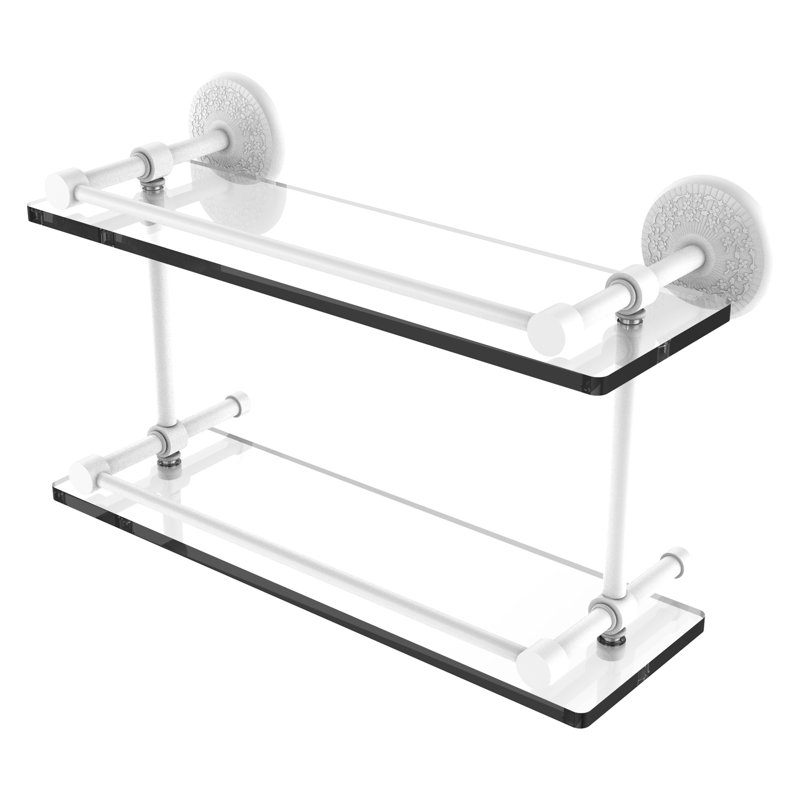 Étagère 2 pièces étagée Tilney, Blanc mat, H 8 po x l 16 po x P 5 po