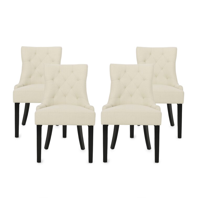 KACEY Straight Back Style LUCKY Upholstered Fabric Dining Chair with Spring  Seating, Espresso legs (Set of 2) - Bed Bath & Beyond - 16150856