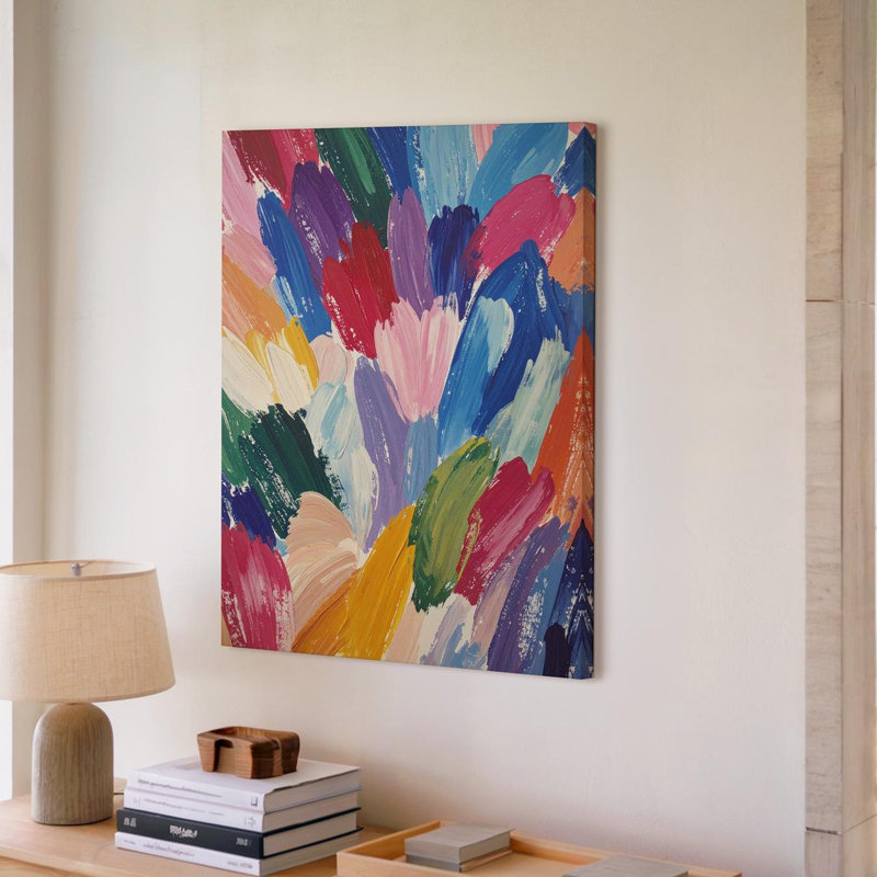 Toile, art mural abstrait, mouvement joyeux Canvascolorful, expressionniste, prêt à accrocher, galerie, décoration intérieure, conception moderne, qualité supérieure