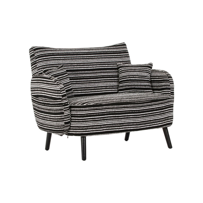 Canapé à deux places de style moderne avec accoudoirs confortables, coussins d'accoudoirs et poches de rangement, canapé à deux places profonds, canapé moderne confortable pour la chambre à coucher, les petits espaces, les appartements et le bureau