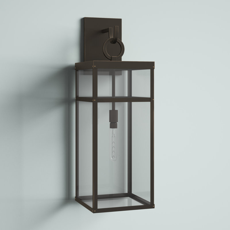 Porter 1-Light Aluminum Outdoor Wall Mount Lantern, Oil Rubbed Bronze