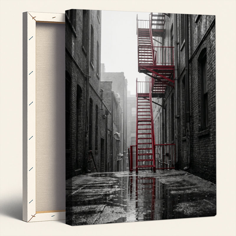 Urban Alley, reproduction d'art sur toile, ensemble de 1, 40"H x 28"W, Toile tendue
