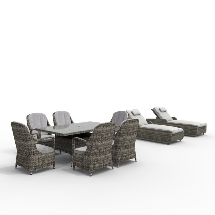 Algird 8 - Person Patio Conversation Sets with Cushions
