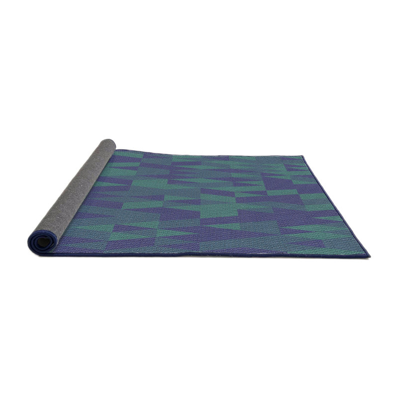 Tapis de zone bleue à motifs, Rond 6 pi