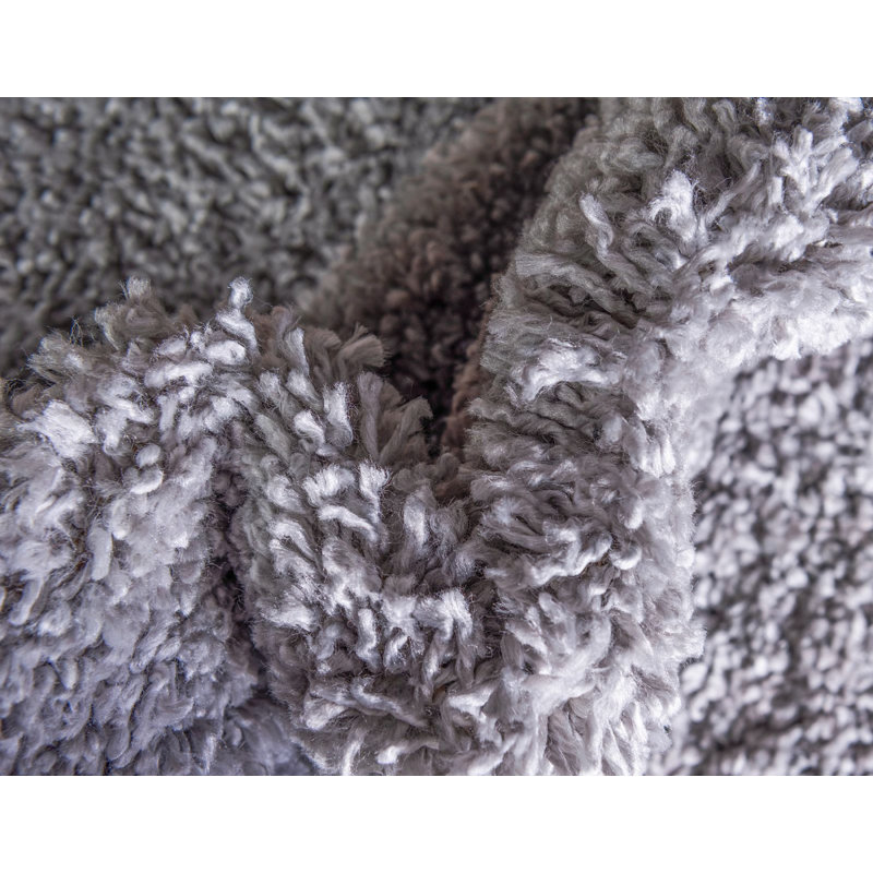 Tapis à poils longs de couleur caramel, Rond 4 pi