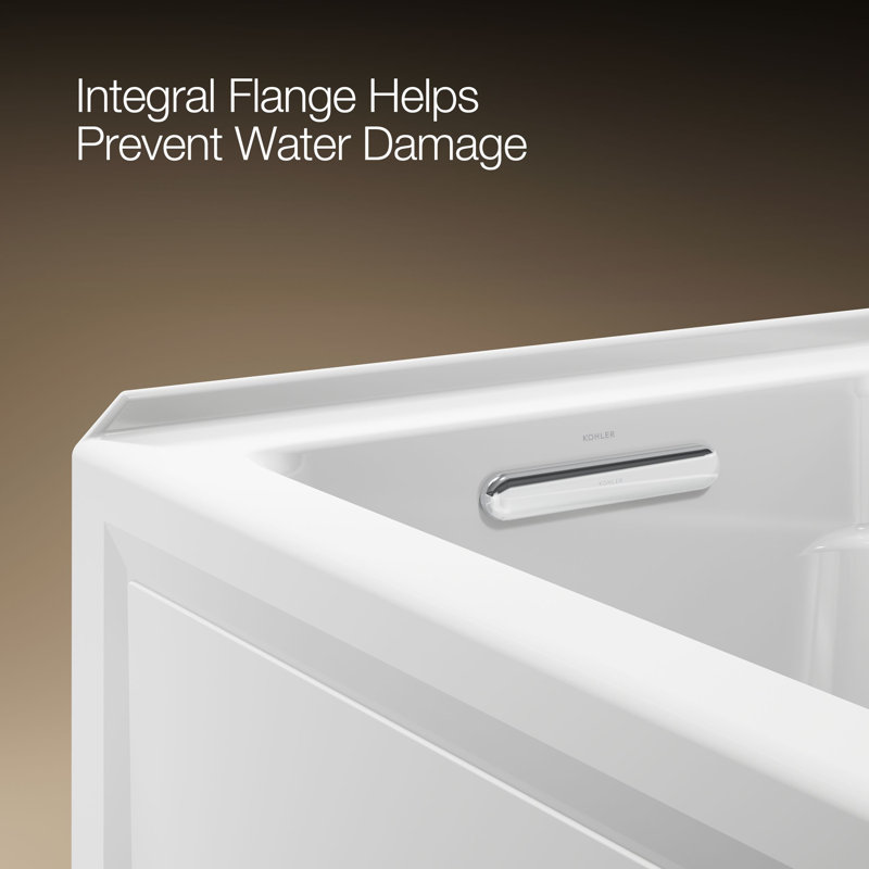 Archer® 66" X 32" Alcove Bath with Bask® Heated Surface, Integral Apron, Integral Flange, and Right-Hand Drain, White, Left