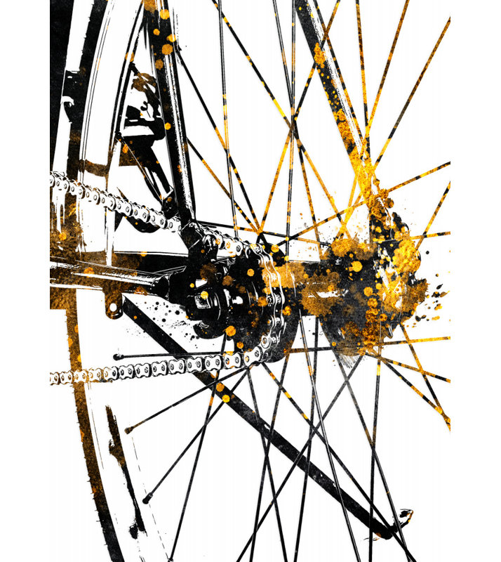 Cycling 5 gold, 81.28 cm H x 121.92 cm W