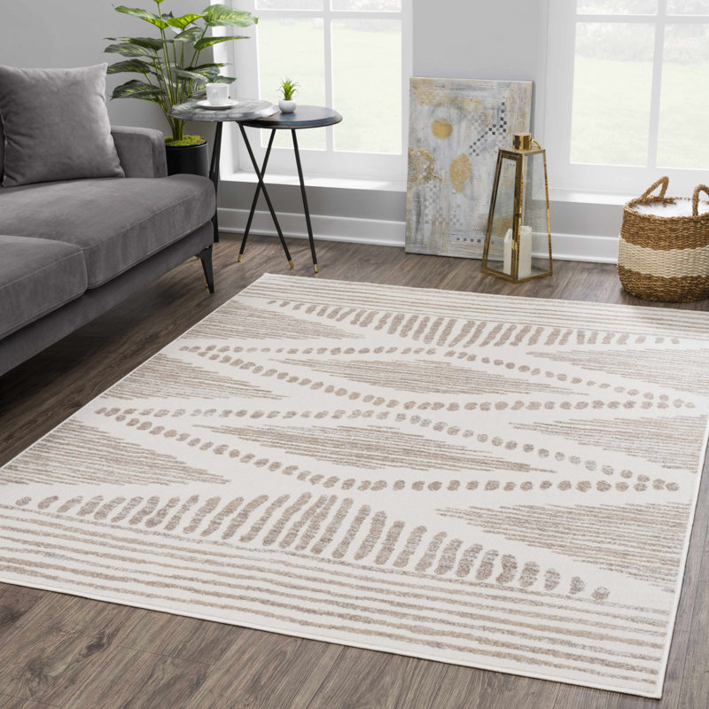 Tapis beige Dounia Southwestern, Rectangle 5 pi 3 po x 7 pi