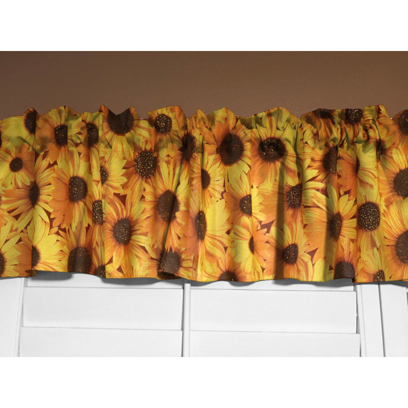 Cantonnière à imprimé tournesols, L 58 po x L 14 po