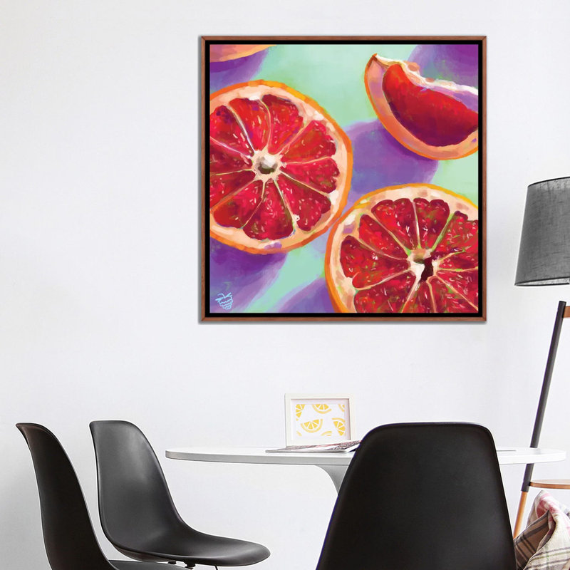 Grapefruits - Wall Art Print - Framed Canvas, Floater Framed Canvas without Mat, Brown, 37" H x 37" W