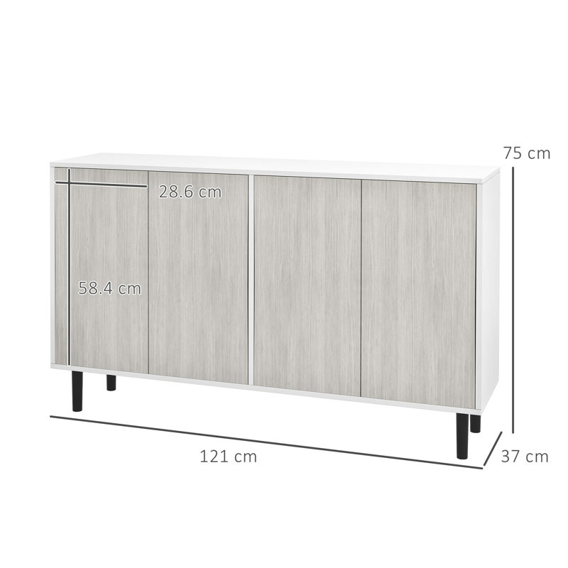 Weddel 121cm Sideboard, White
