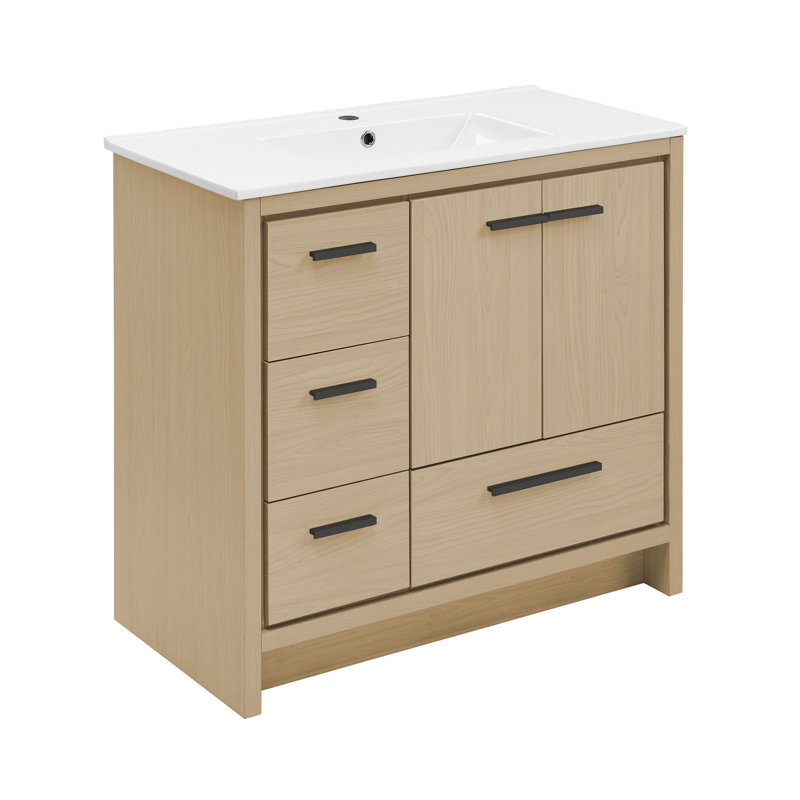 Virage 36 Freestanding, Bathroom Vanity, Brown, Black, 3