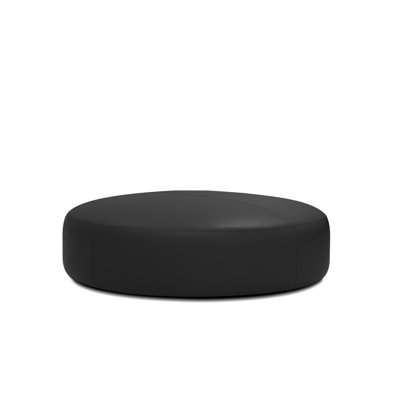  Pouf rond en cuir de 40 po de large assorti