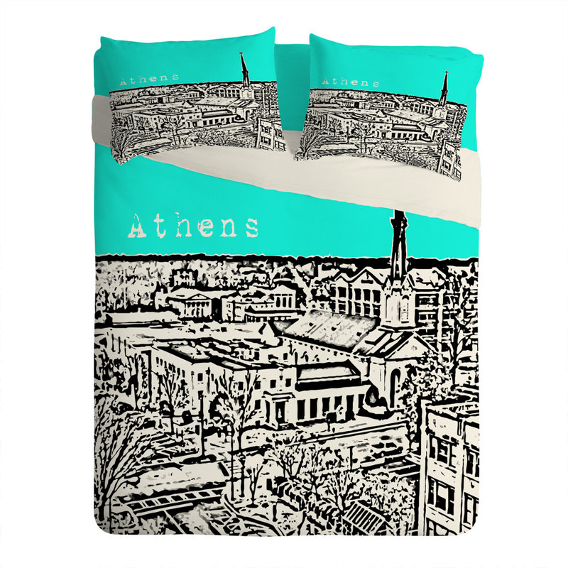 Taie d’oreiller athènes Bird Ave, Standard, Aigue-marine