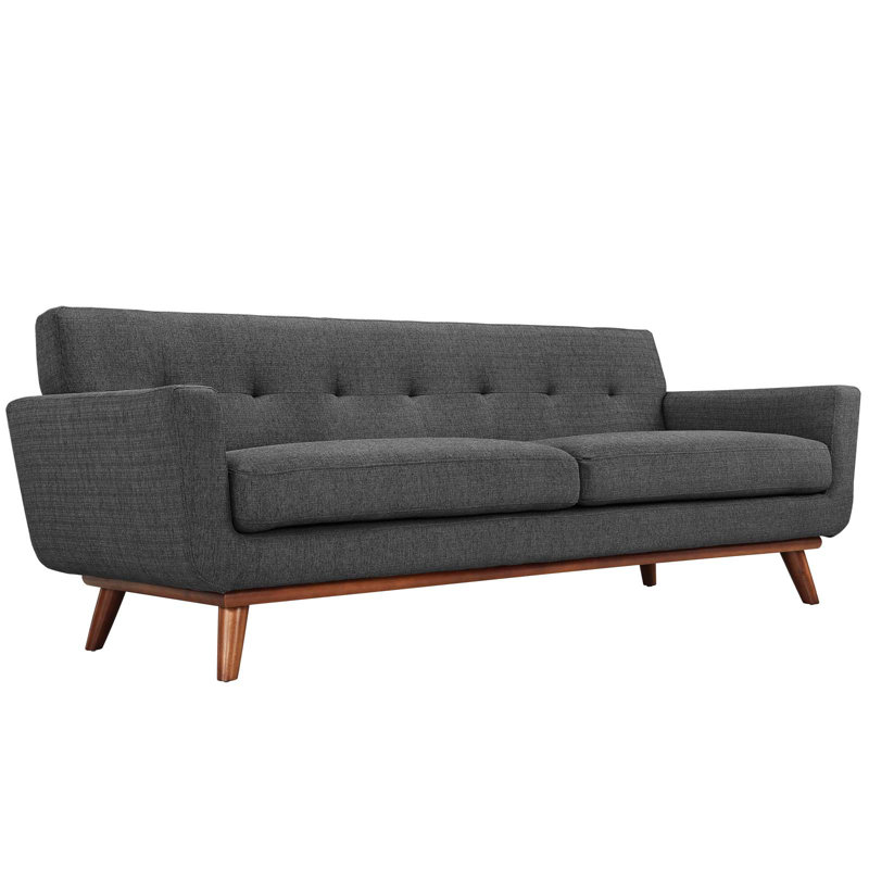 Modway Engage Upholstered Fabric Sofa, Gray Performance Velvet