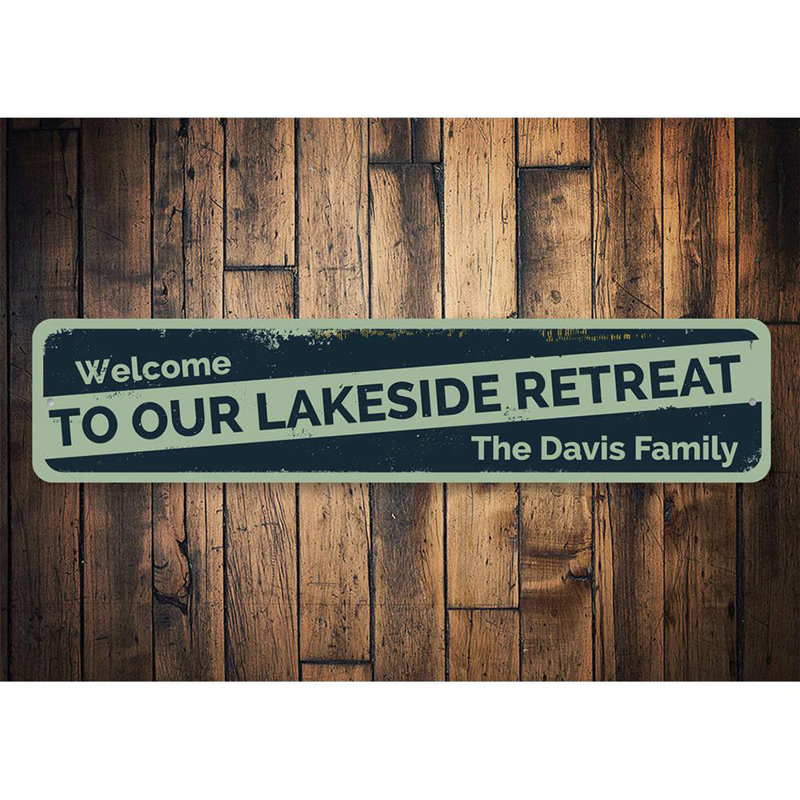 Plaque en métal Lakeside Retreat, H 6 po x l 24 po x P 0,06 po