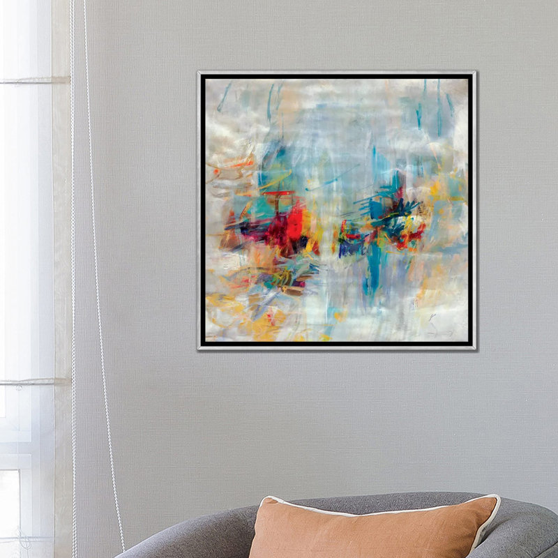 Reproduction d’art « New décennie » par Julian Spencer, Pas de tapis, H 26 po x l 26 po x 1,5 po, Toile avec cadre argenté