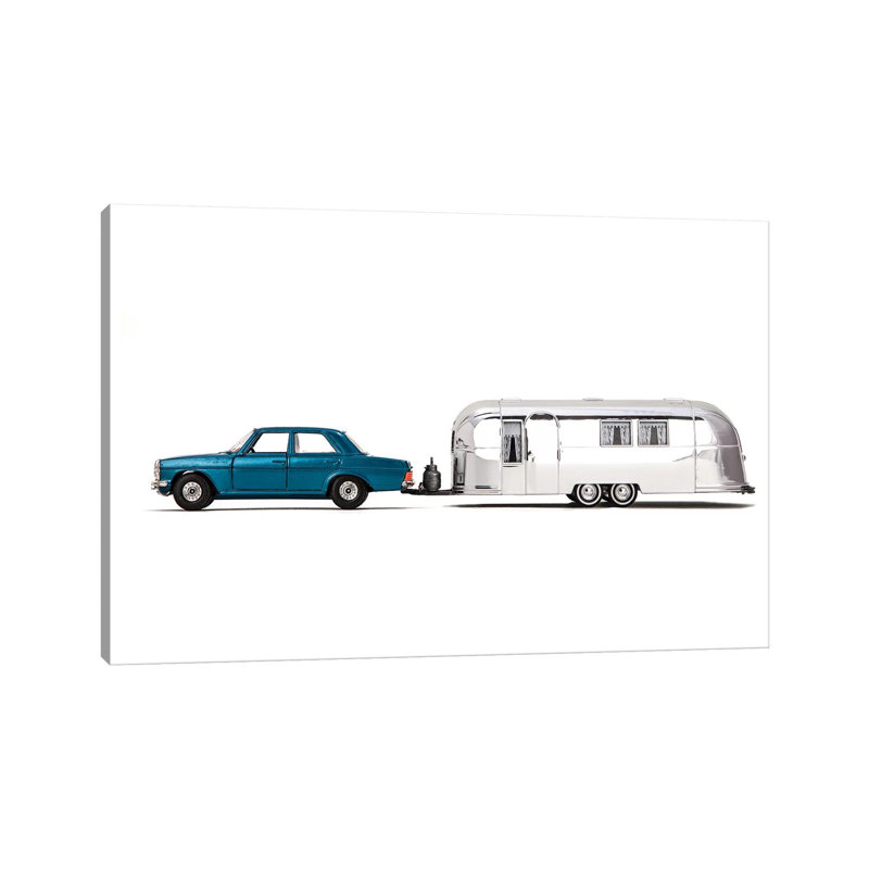 Airstream Car - Print on Canvas, 20.32 cm H x 30.48 cm W, Wrapped Canvas