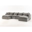 Canapé modulaire spacieux en velours gris antique pour la vie moderne