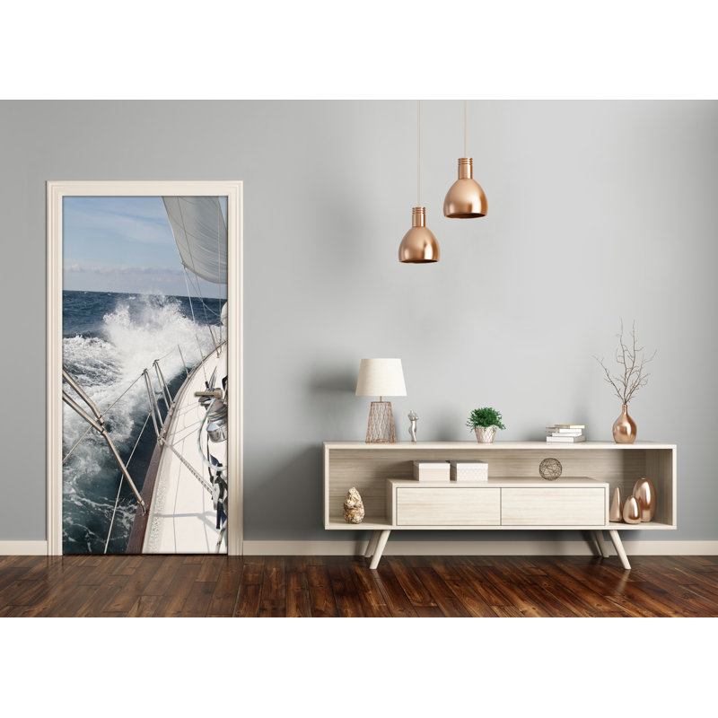 Yacht At Sea Door Decal