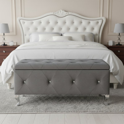 Banc de rangement avec repose-pieds Glam