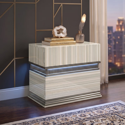 Table de chevet Velmora - gris