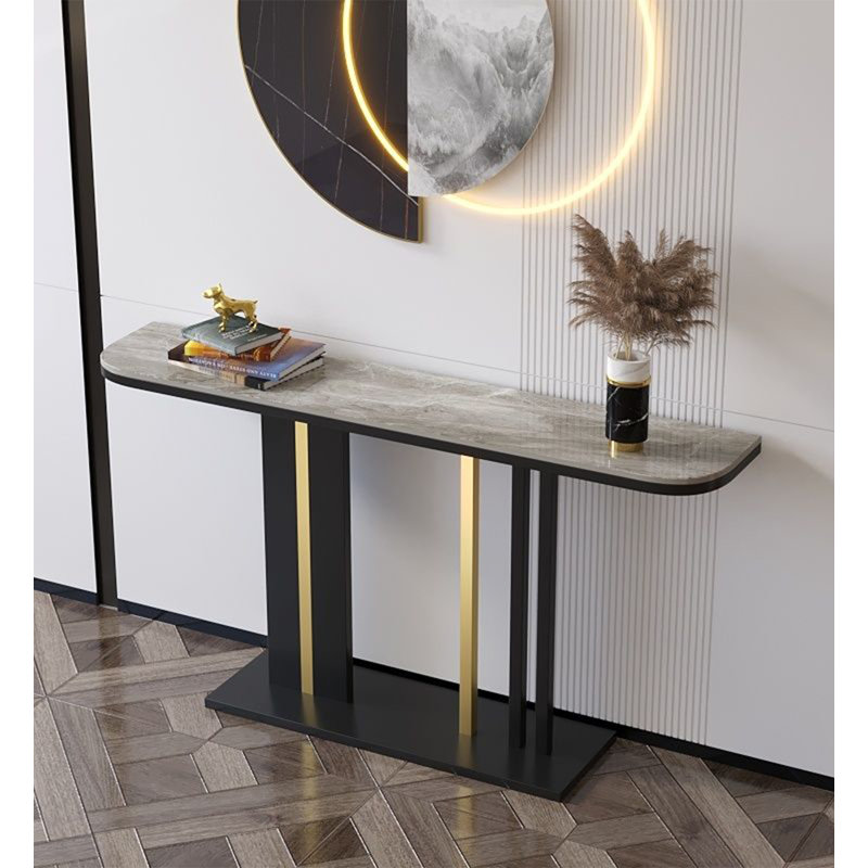 Table d'appoint contemporaine contemporaine, H 31,5 po x l 47,24 po x P 11,81 po, Grey/Black
