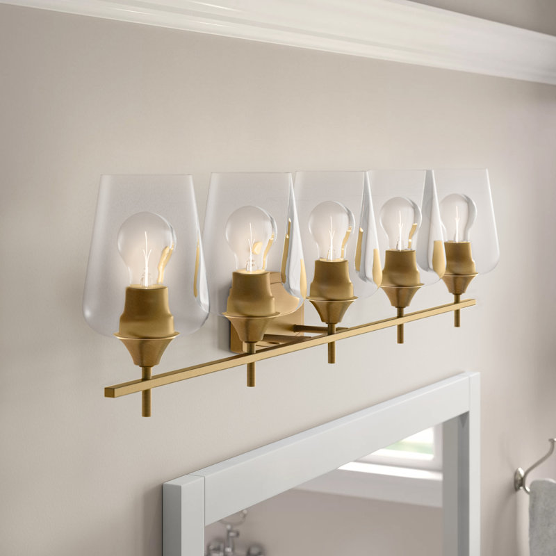 Dahlya 5 - Light Dimmable Vanity Light, Olde Brass