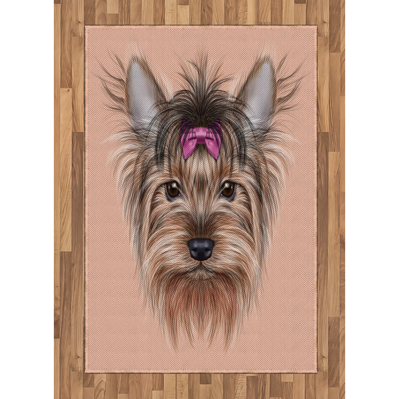 Tapis décoratif en fibre de polyester à haute densité Yorkie, Rectangle— 4 pi x 5 pi 8 po