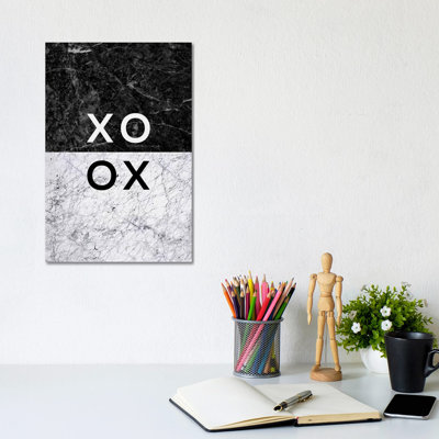 XO B&W - Wrapped Canvas Print