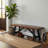 Marli Dining Bench with Black Steel Heavy Duty Trestle Legs, 61" Wide